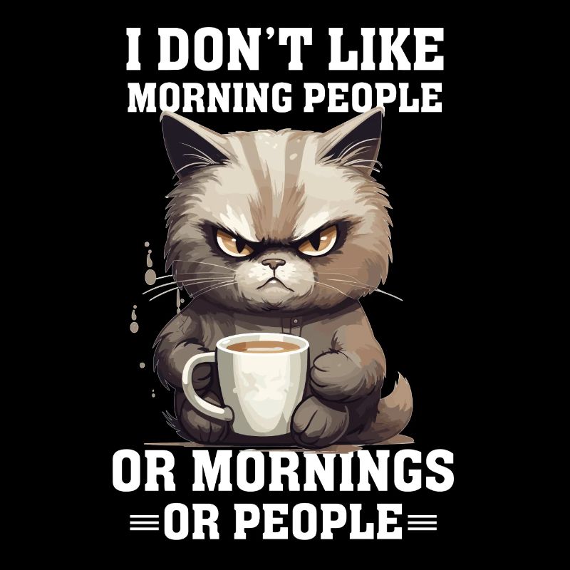 Je n’aime pas les gens du matin Café de chat