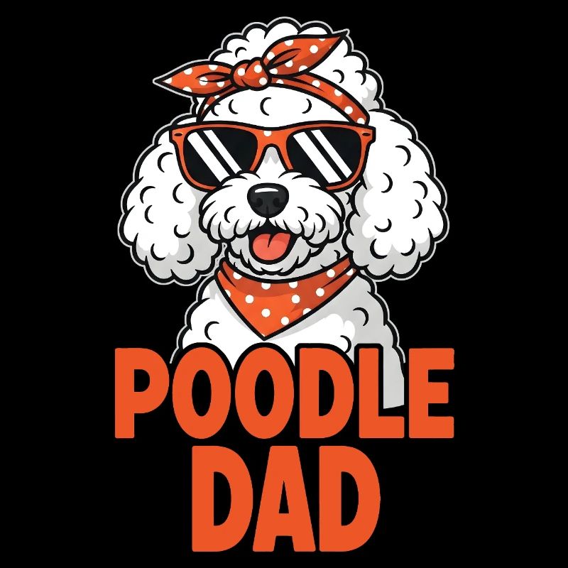Poodle Dad - Pudel mit Sonnenbrille