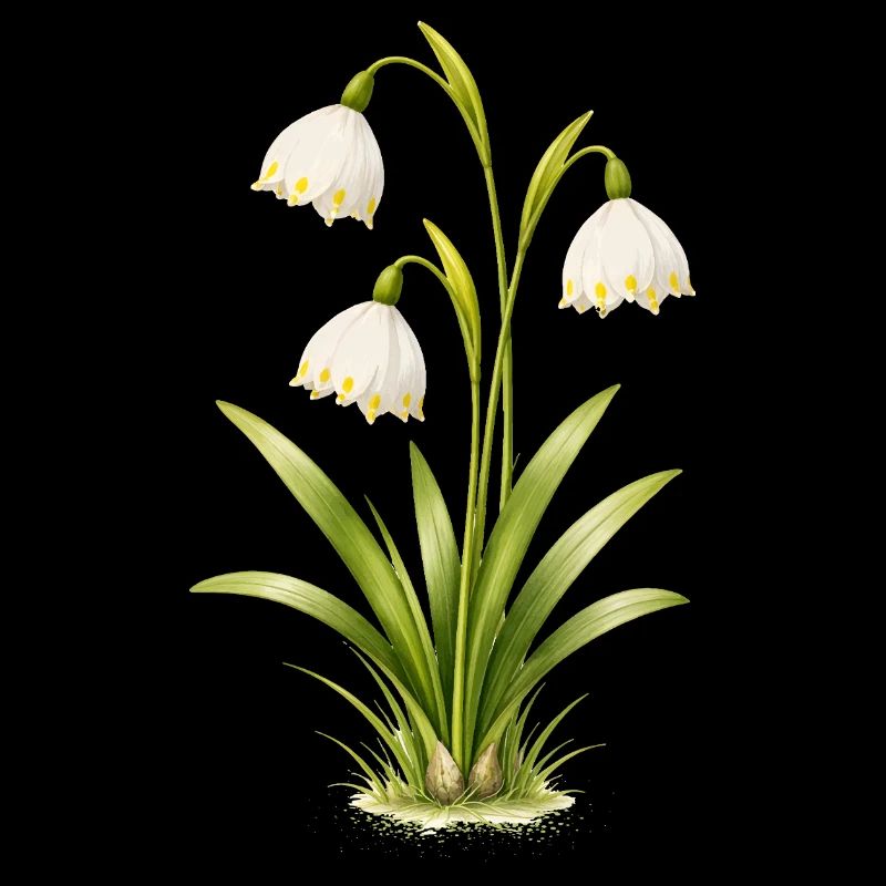 March Beaker Spring Flower Illustration