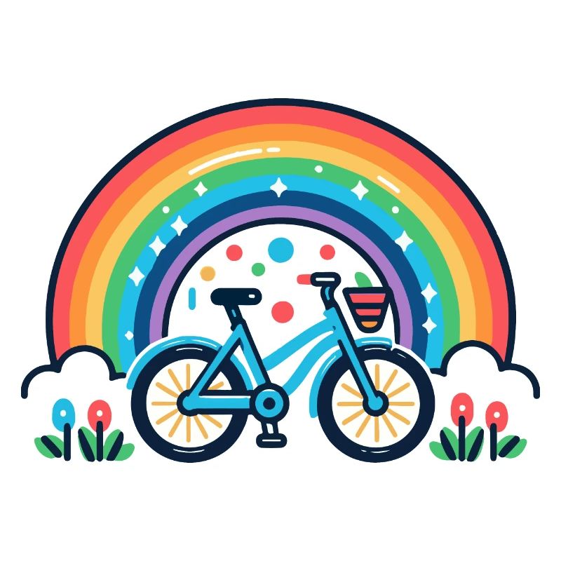Rainbow Bicycle Joy Design