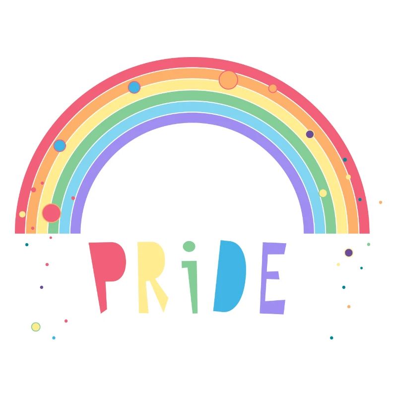 bunter Pride Schriftzug mit Regenbogen
