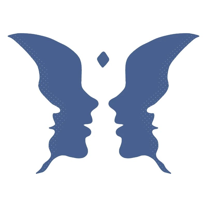 Küssende Gesichter oder ein Schmetterling