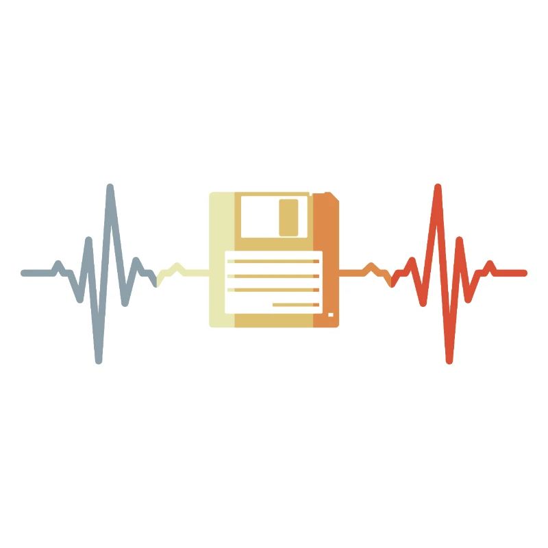 Retro Floppy Disk ECG