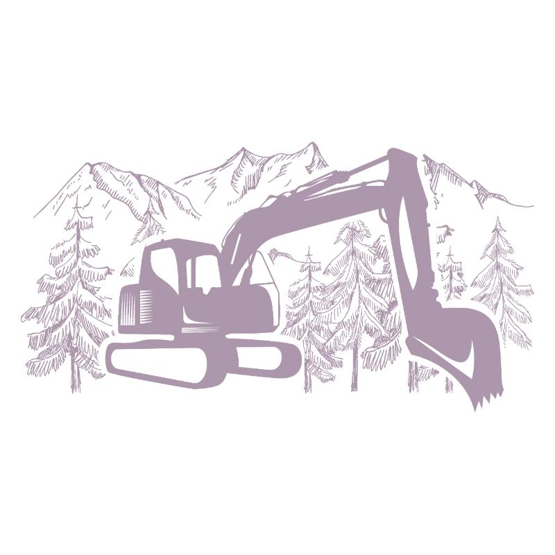 Excavator Silhouette Construction Equipment Operator Work