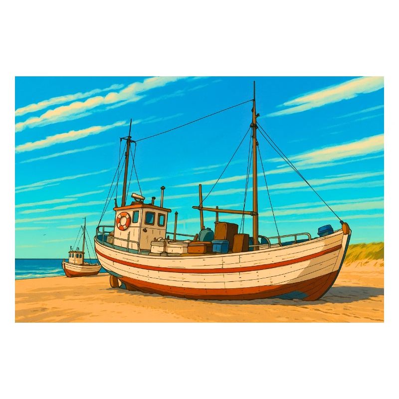 Kutter am Sletterstrand in Dänemark