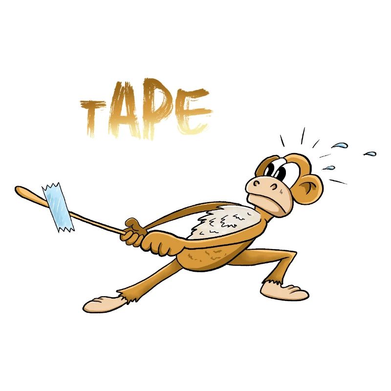 Humorous Monkey with Tape Design