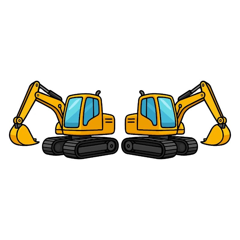 Silhouette de machine de construction double