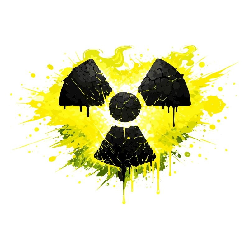 Radioactive warning symbol in splash design