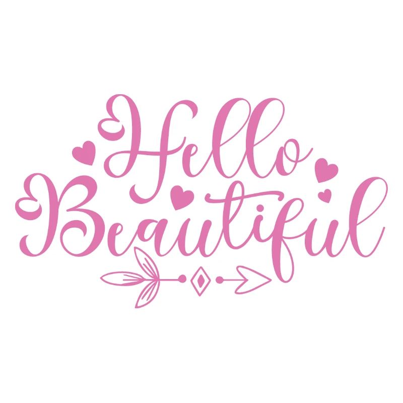 Bonjour Beautiful Script Hearts