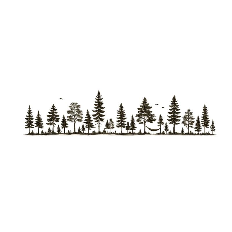 Forest silhouette tree line