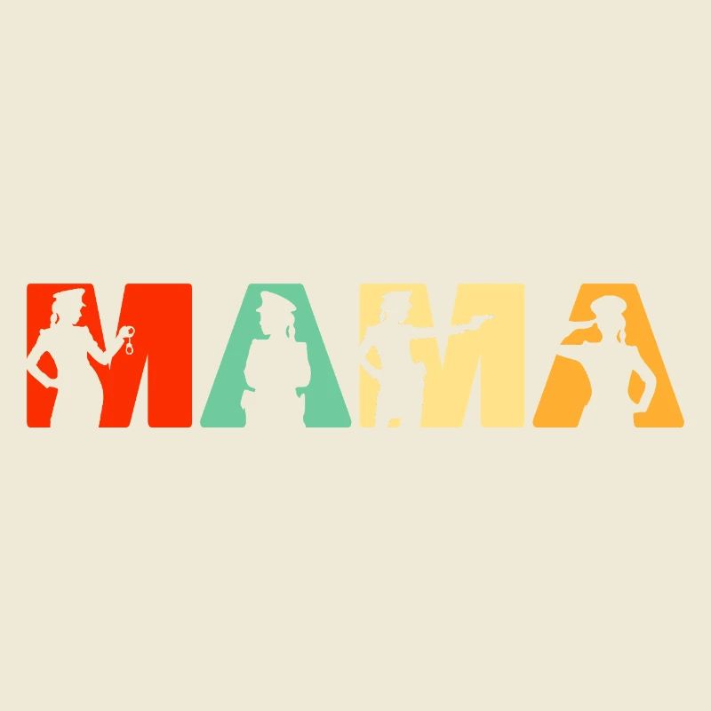 Polizei Mama Polizei Mutter Retro