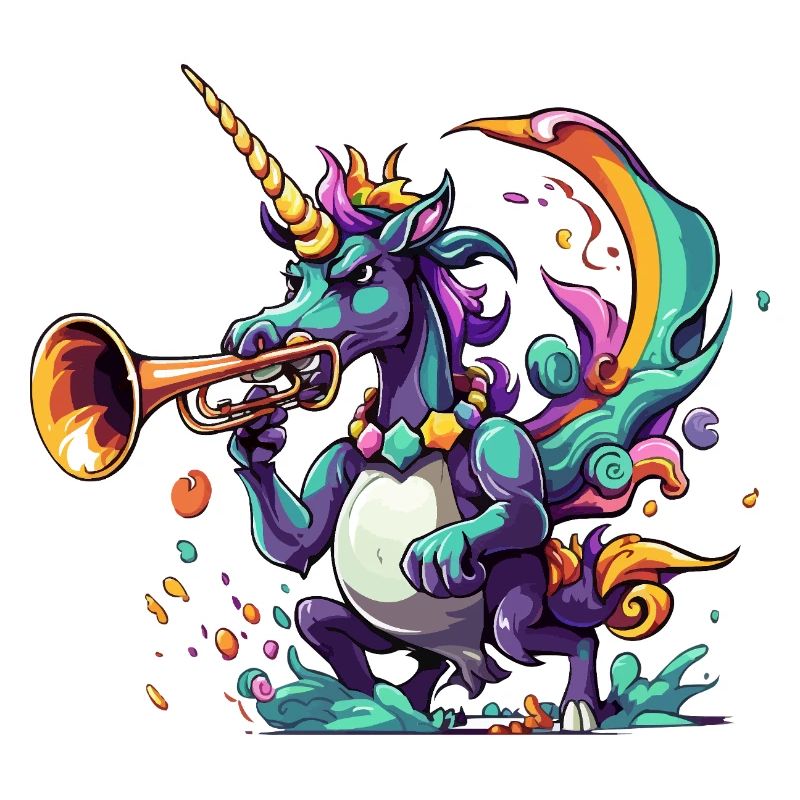 Farbexplosion Einhorn-Trompeter