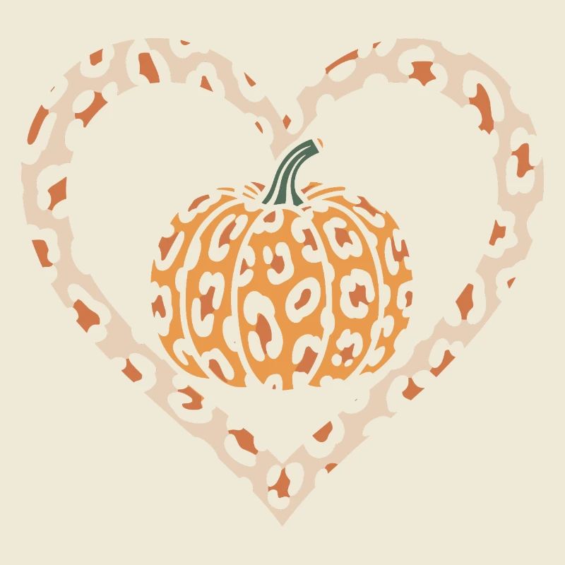 Conception de cœur de citrouille à imprimé léopard