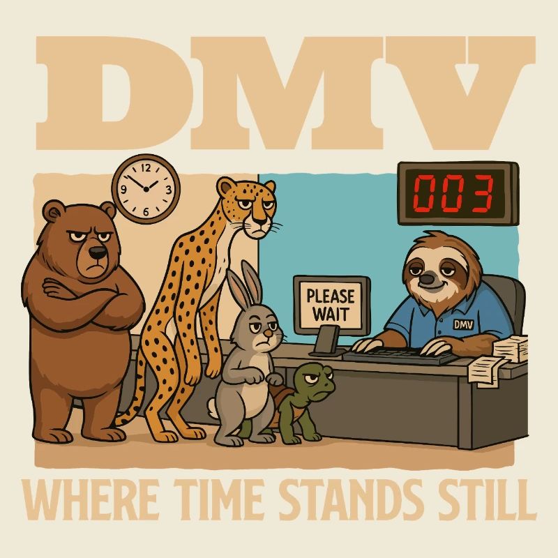 DMV Where Time Stands Still Funny Sarcasm