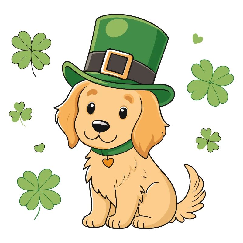 Chien Labrador Mignon St Patrick Chapeau Vert