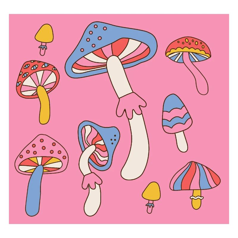 Retro Mushroom Pattern – Psychedelic 70s Design