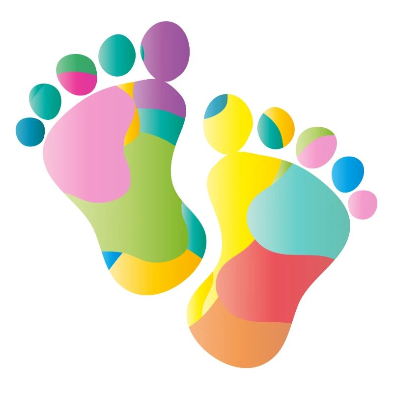 empreintes colorées de bébé