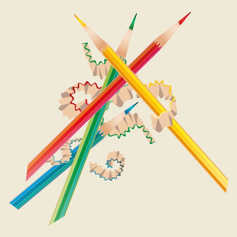 Colorful crayons freshly sharpened