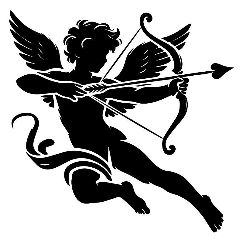 Cupidon classique tirant ses flèches d’amour