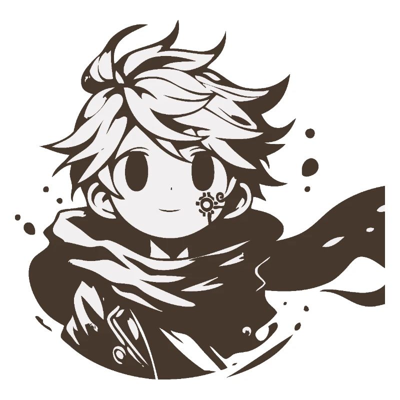 MangaCharacter with Brown Scarf