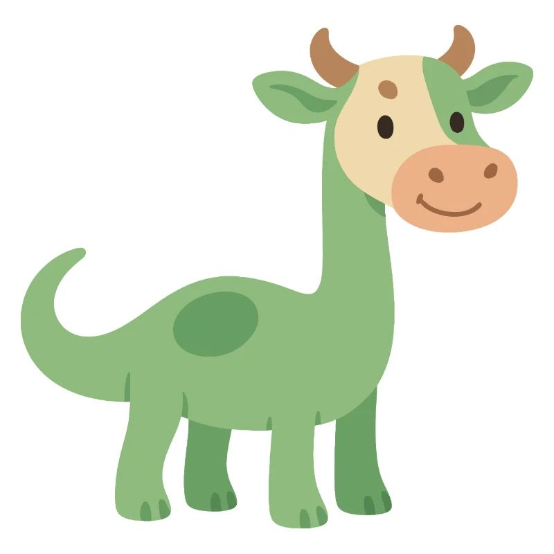 Dinosaurier mit Kuhfellkopf