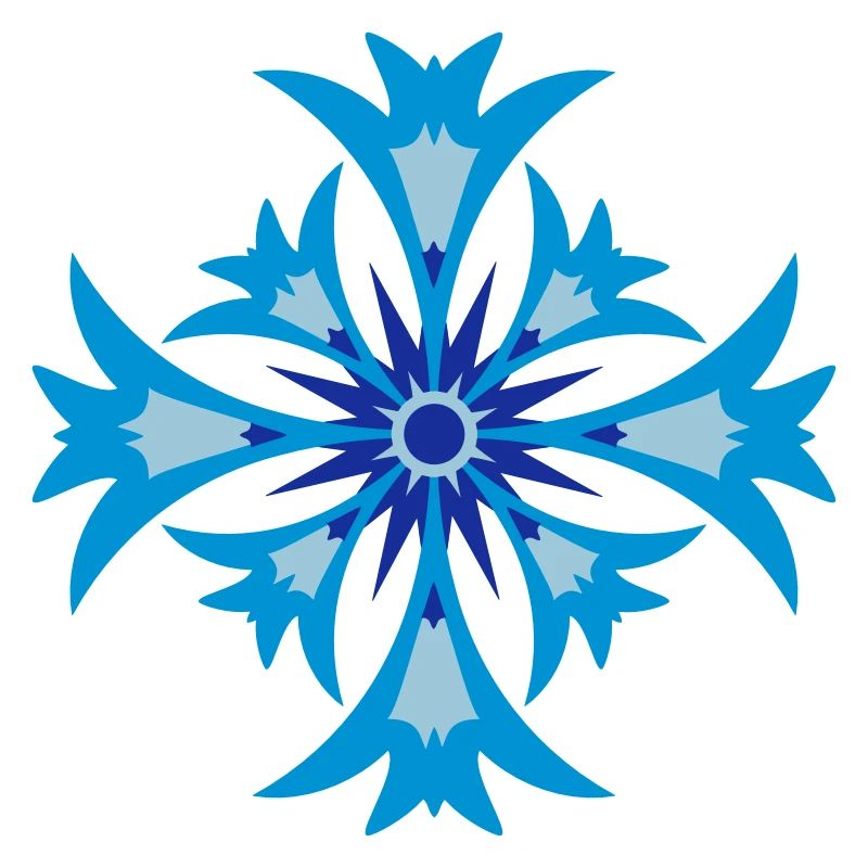 Une fleur stylisée de bleuet