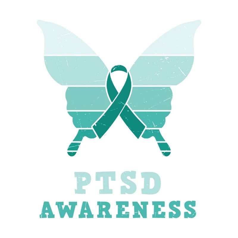 Papillon Ptsd Sensibilisation Ruban sarcelle