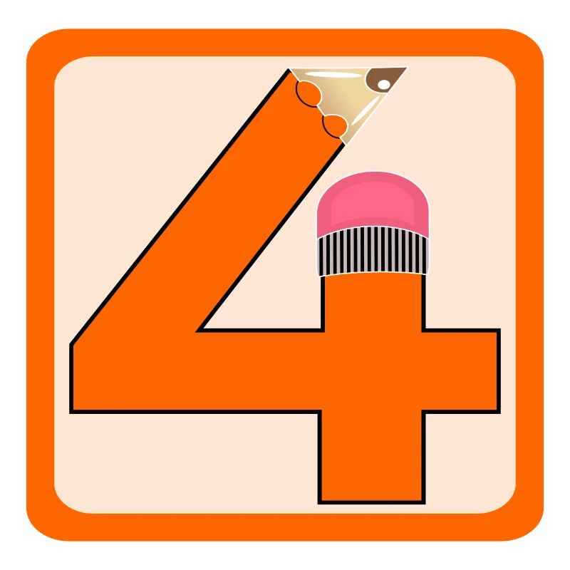 NUMÉRO 4 - QUATRE - CRAYON - CRAYONS