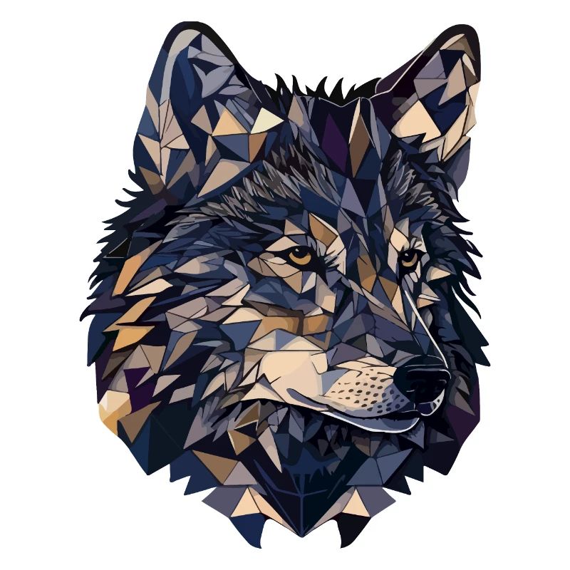 Stilisierter, geometrischer Wolf