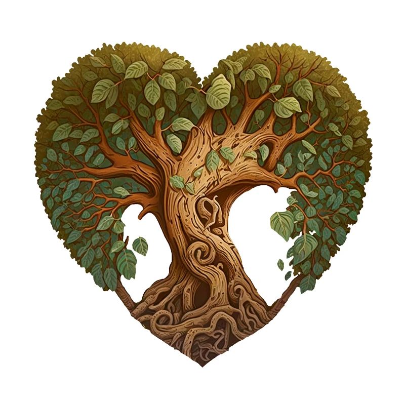 Baum in einer Herzform, Herzbaum, Herz der Natur