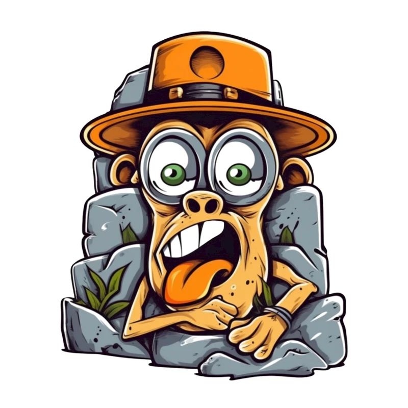 Expressive Street Art Monkey