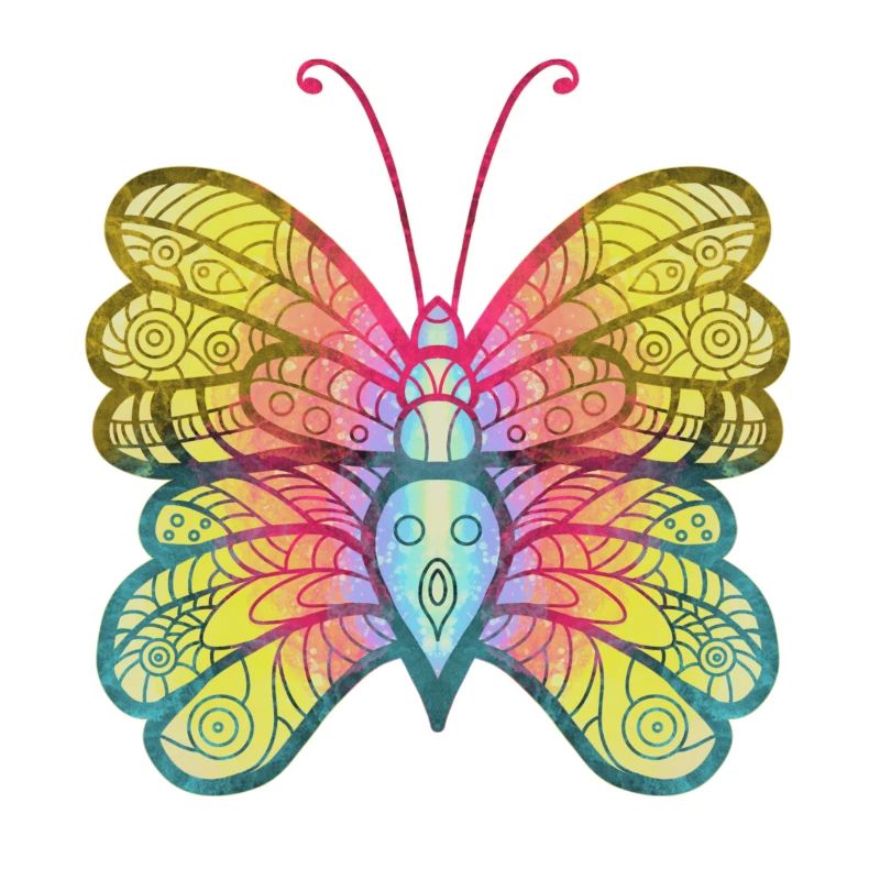 Mandala Schmetterling Wasserfarbe