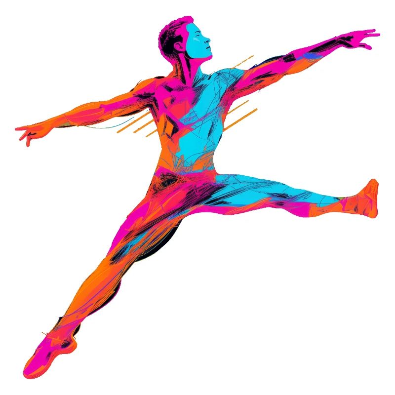 Männlicher Ballett Tänzer Synthwave