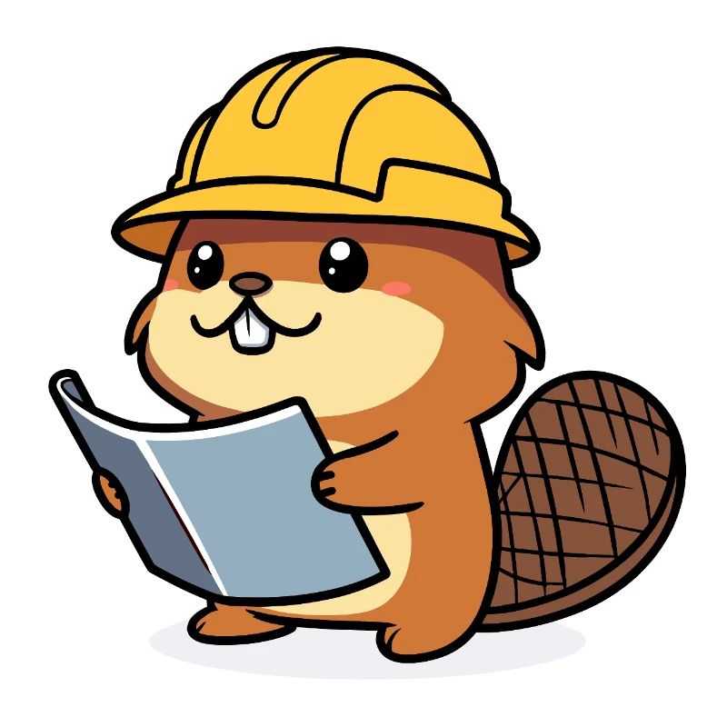 Biber Baumeister Bob Plan der Bauarbeiter Bauherr