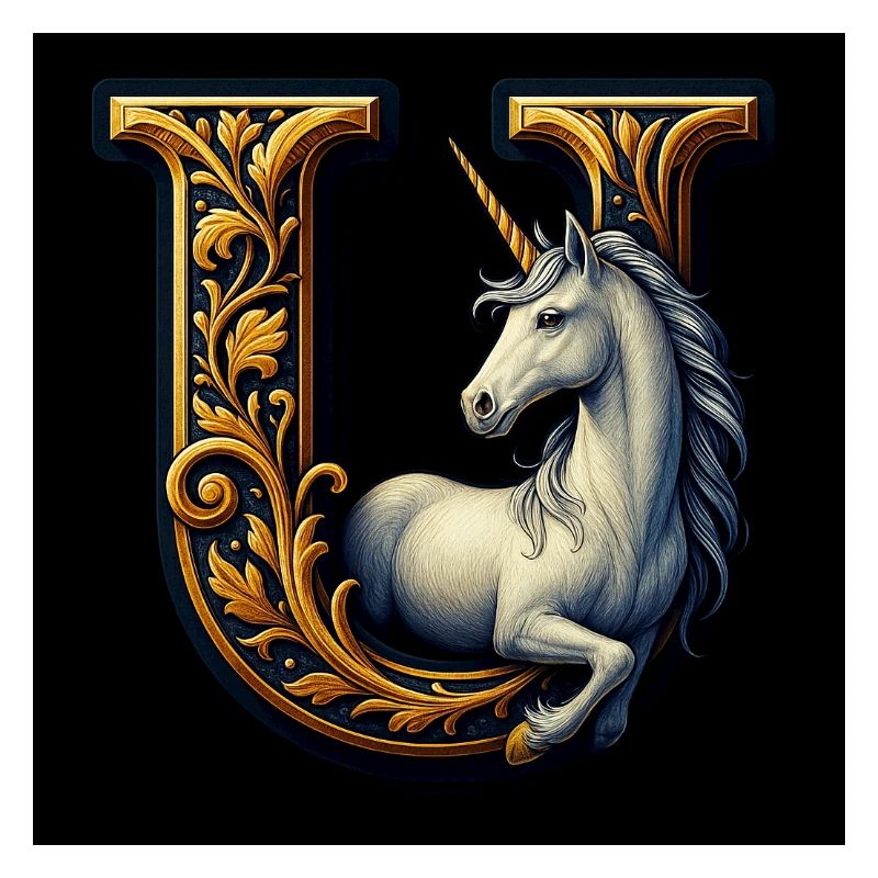 U – Magisches Ornament mit Einhorn