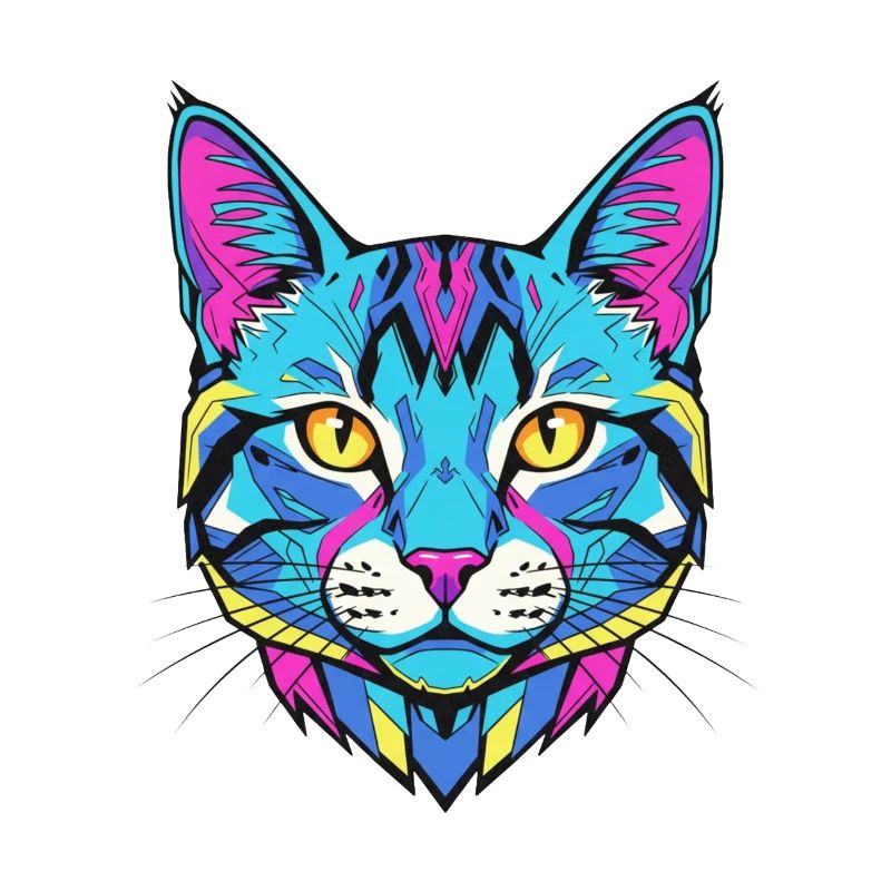 Neon Cat Portrait
