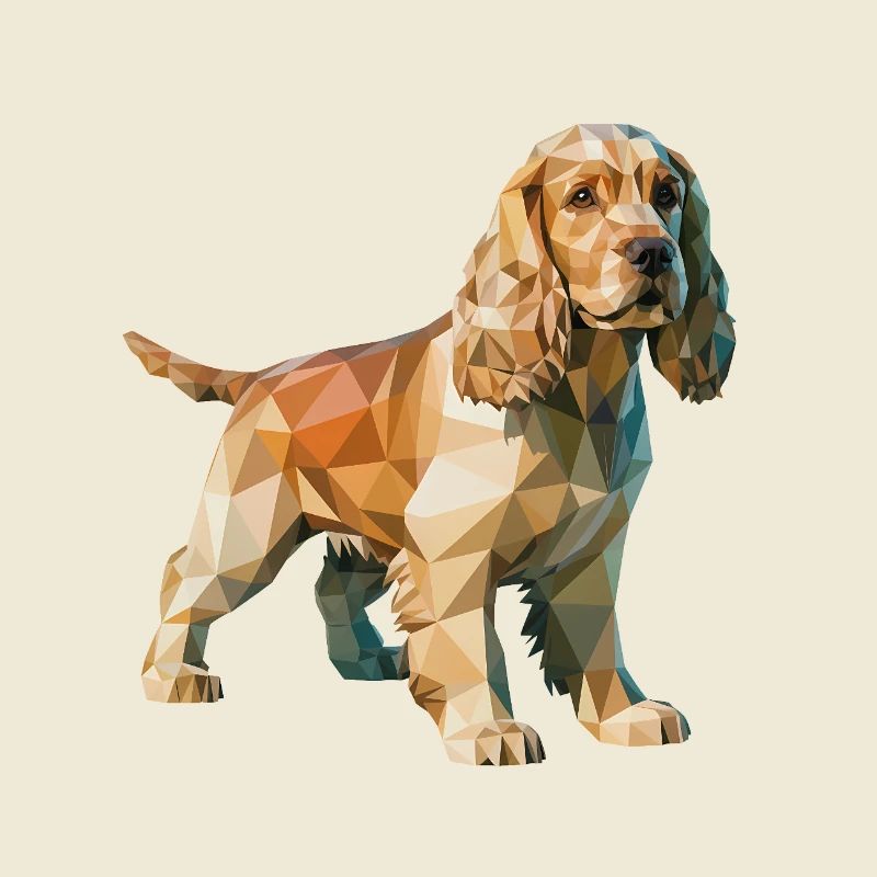 Cocker Spaniel - Cooles Low-Poly-Logo