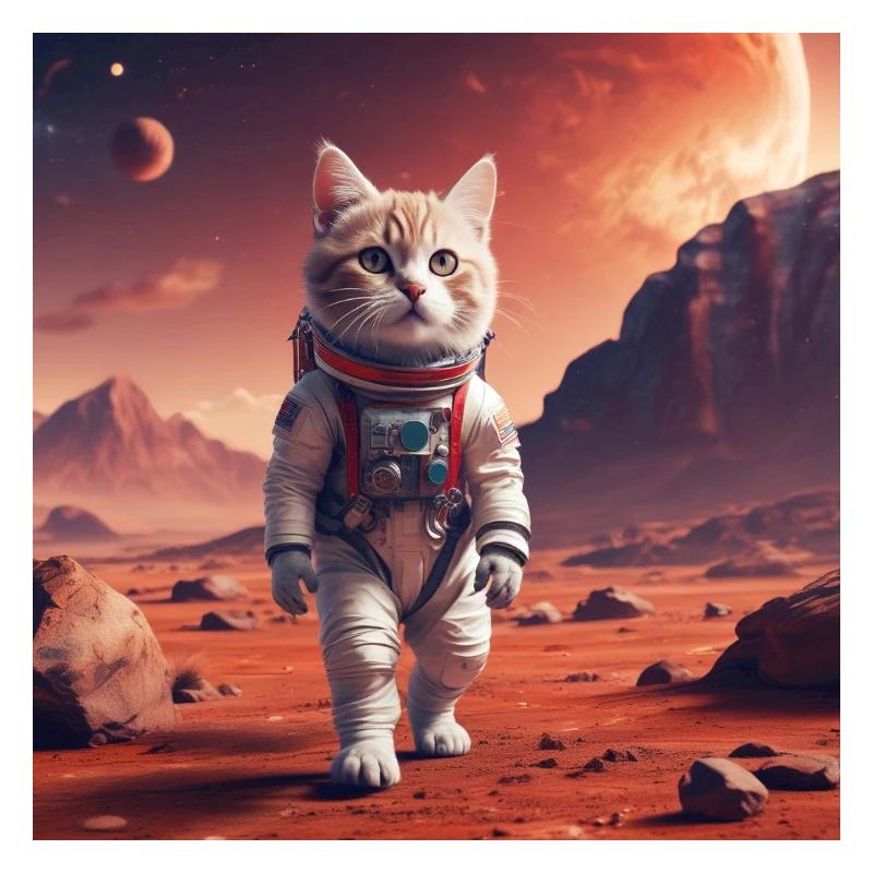 Astronaute chat sur Mars
