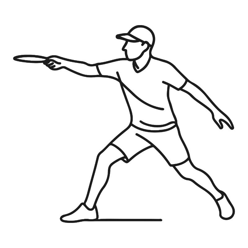Disc Golf Player Sketch – Minimalist Motif