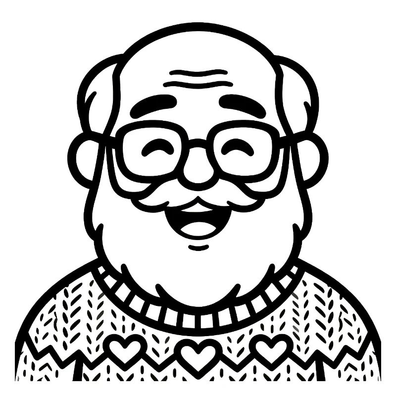 Großvater im Strickpullover