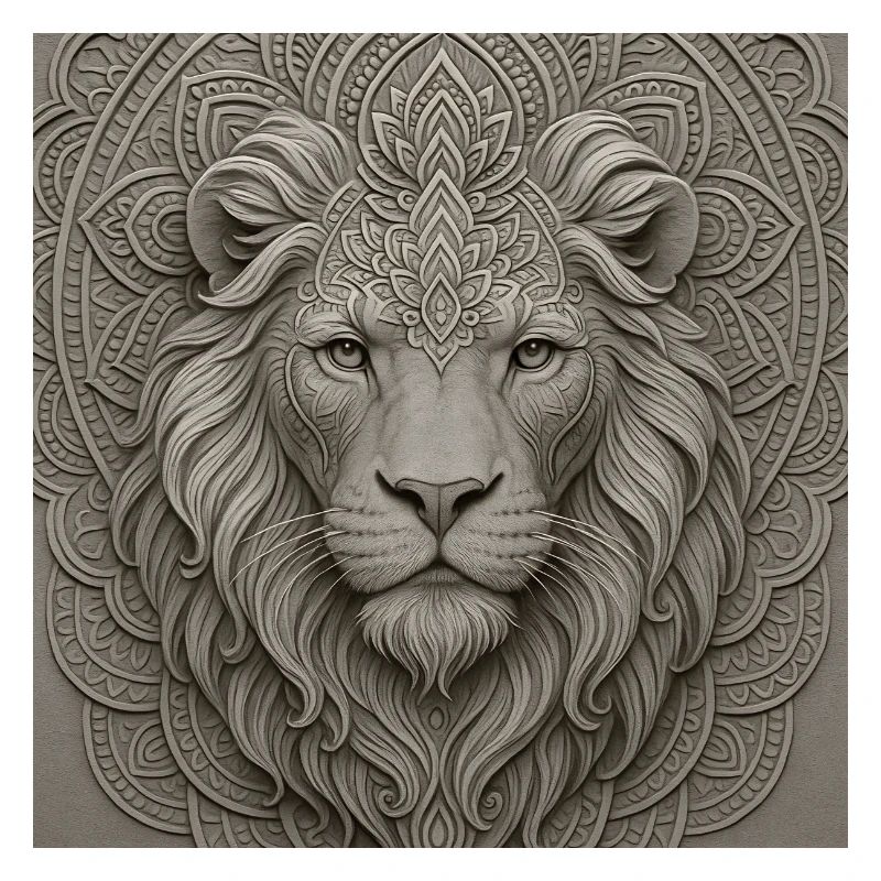 Motif du devant du mandala du lion