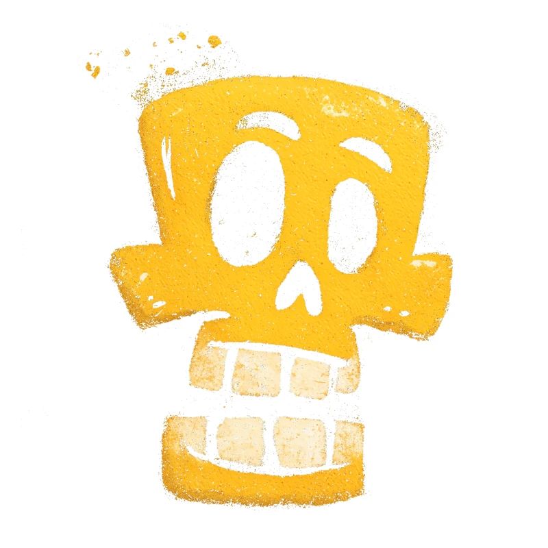 Yellow Graffiti Skeleton Grin