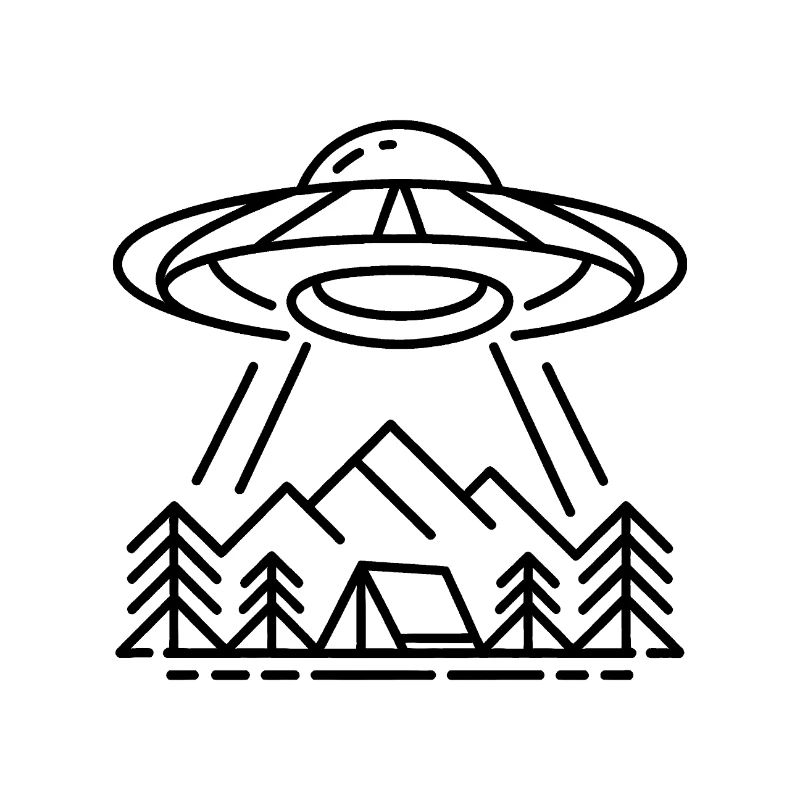 UFO am Campingplatz – Cooles Alien-Logo