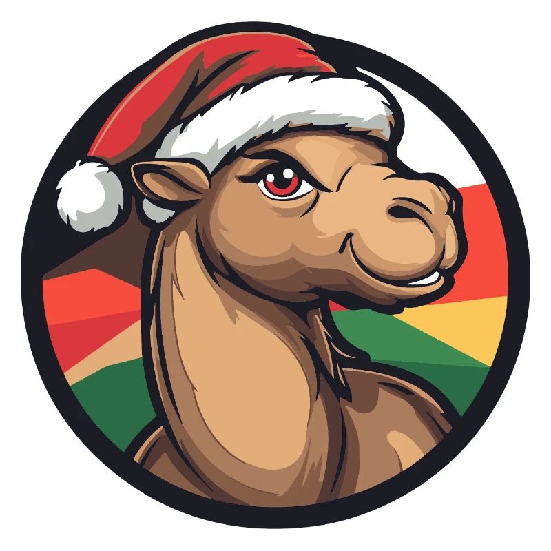 Kamel mit Weihnachtsmütze