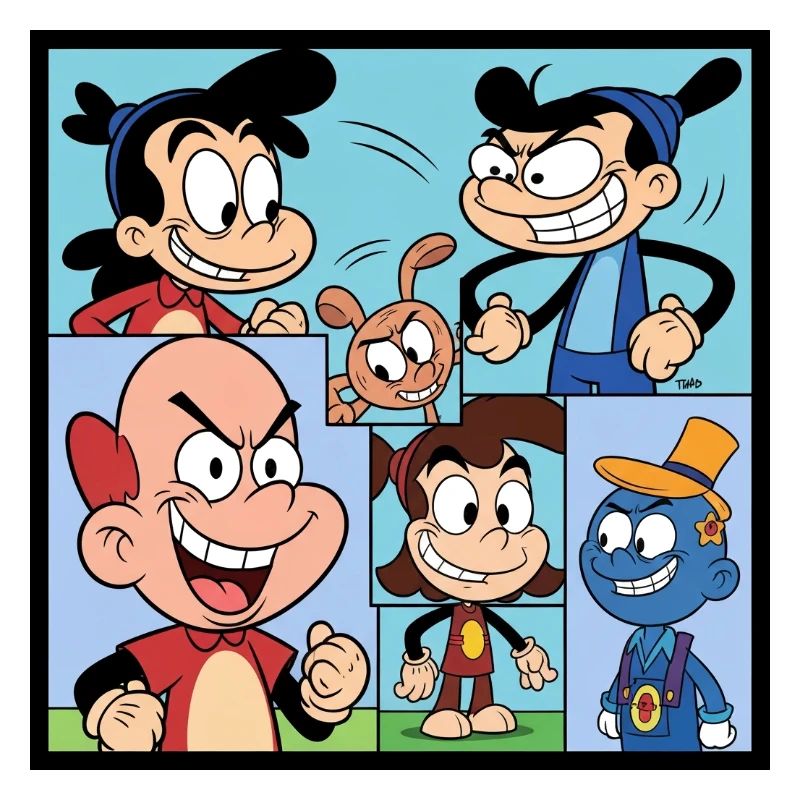 Retro Multicolor Comics Collage