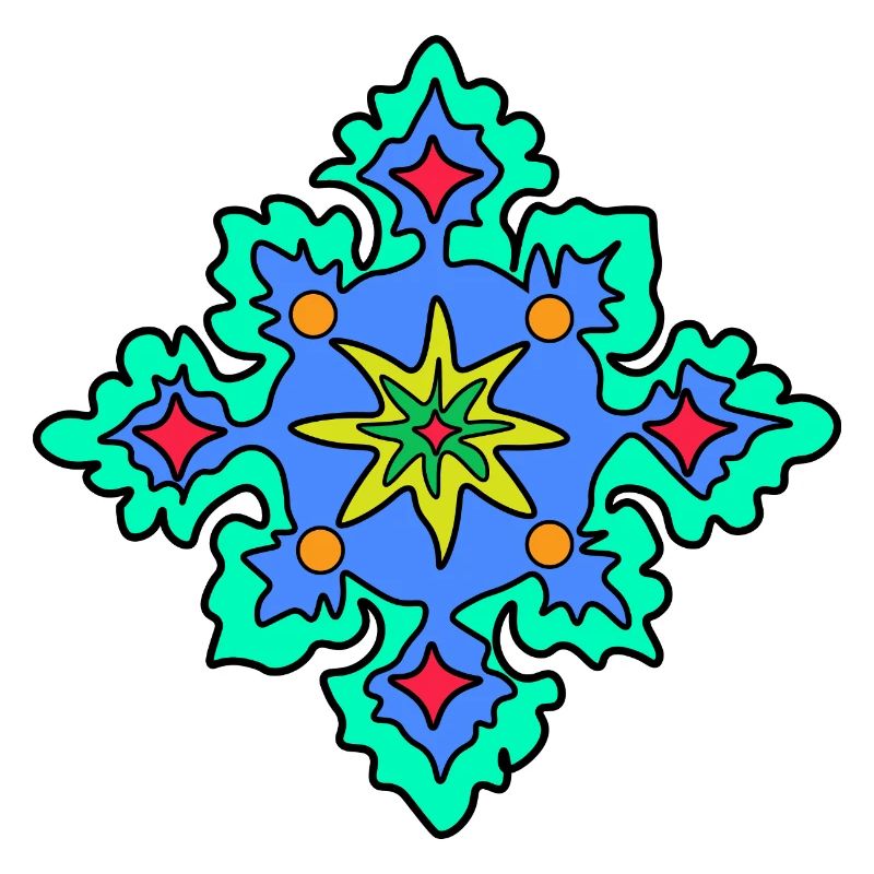Geometric Mandala Star Pattern
