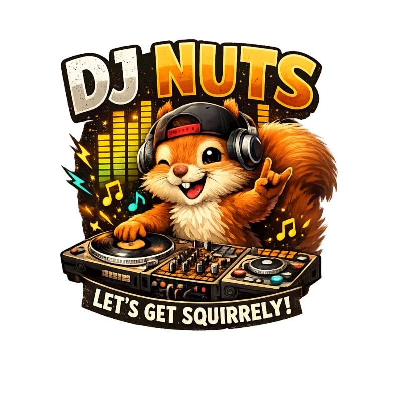 Écureuil DJ Nuts mignon, écureuil drôle
