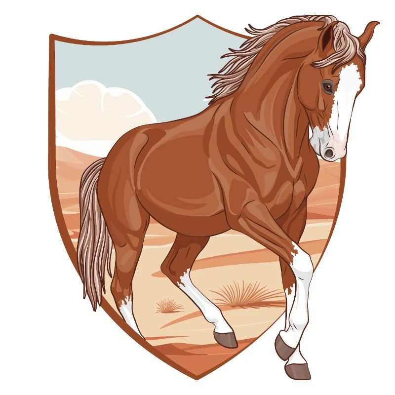 Ein Marwari-Pferd in einem Beet