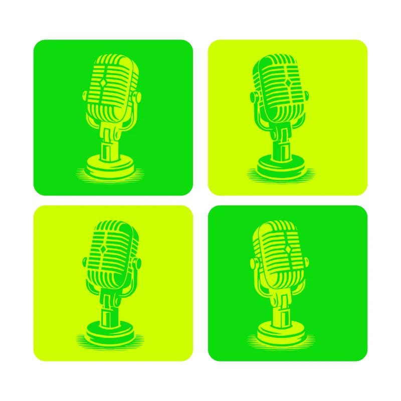 Microphone Pop Art Green