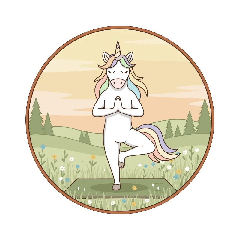Yoga Unicorn Magical Doing Tree Pose